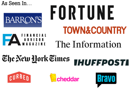 Logos of various publications and media outlets on a white background